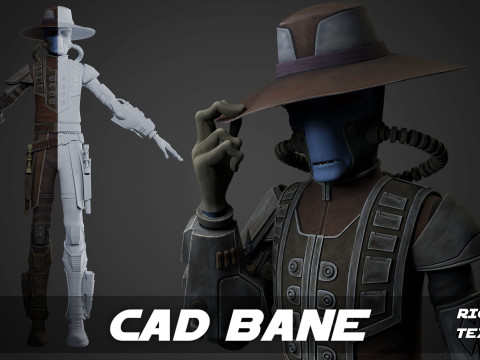 Star Wars Cad Bane 3D Blender Model Rigged 3D Модель