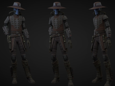 Star Wars Cad Bane 3D Blender Model Rigged Model 3D