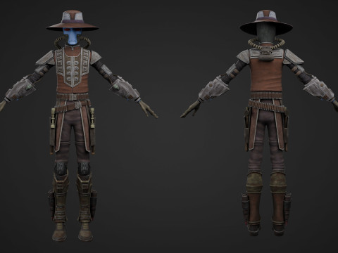 Star Wars Cad Bane 3D Blender Model Rigged Model 3D