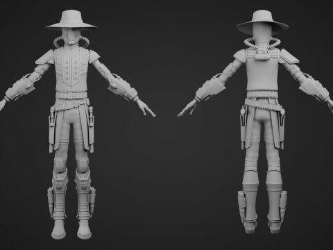 Star Wars Cad Bane 3D Blender Model Rigged Model 3D
