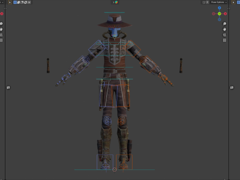 Star Wars Cad Bane 3D Blender Model Rigged Model 3D