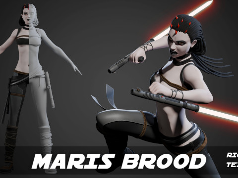 Star Wars Maris Brood 3D Blender Model Rigged Modello 3D