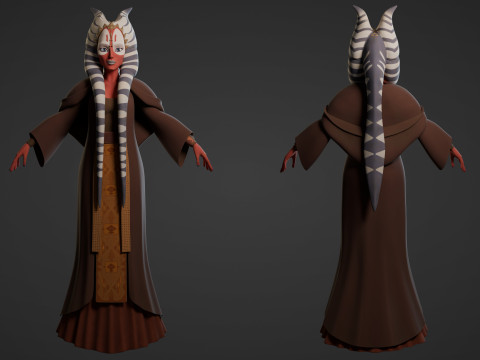 Star Wars Shaak Tii 3D Blender Model Rigged blend 3D Модель