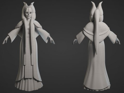 Star Wars Shaak Tii 3D Blender Model Rigged blend 3D Модель