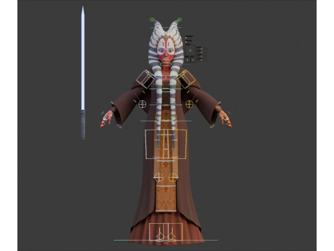 Star Wars Shaak Tii 3D Blender Model Rigged blend 3D Модель