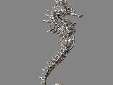 Gothic seahorse pendant 3D Print Model