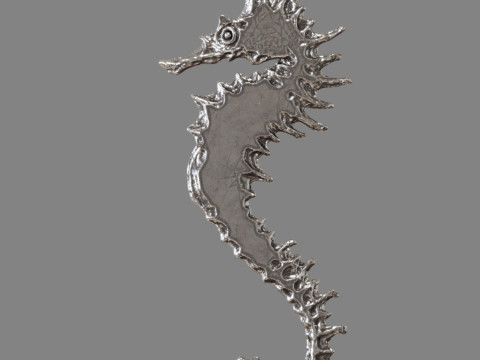Gothic seahorse pendant Modelo de Impressão 3D