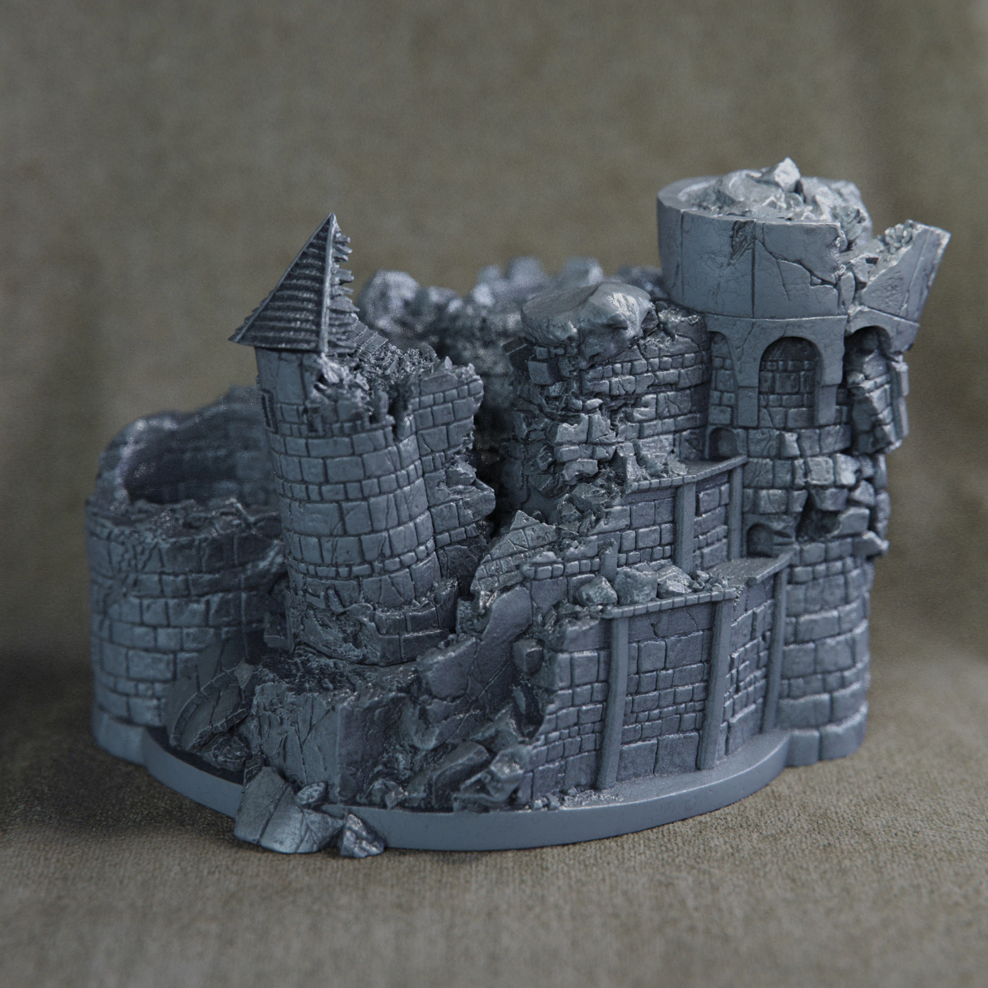 A dilapidated castle 3D Print Model .c4d .max .obj .3ds .fbx .stl .blend 