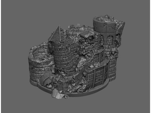 A dilapidated castle 3Dプリントモデル
