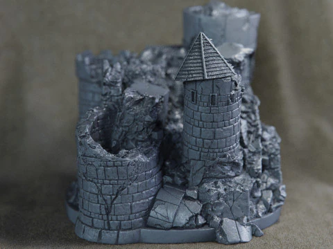 A dilapidated castle 3D Print Model
