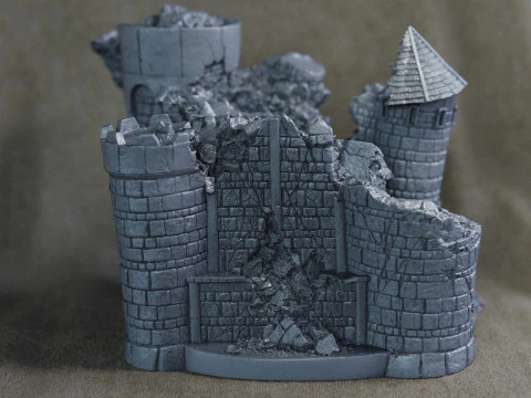 A dilapidated castle 3D Print Model