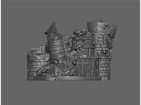 A dilapidated castle 3D Print Model
