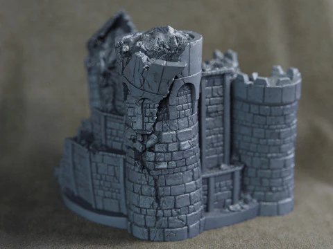 A dilapidated castle 3D Print Model