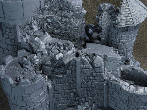 A dilapidated castle 3D Print Model