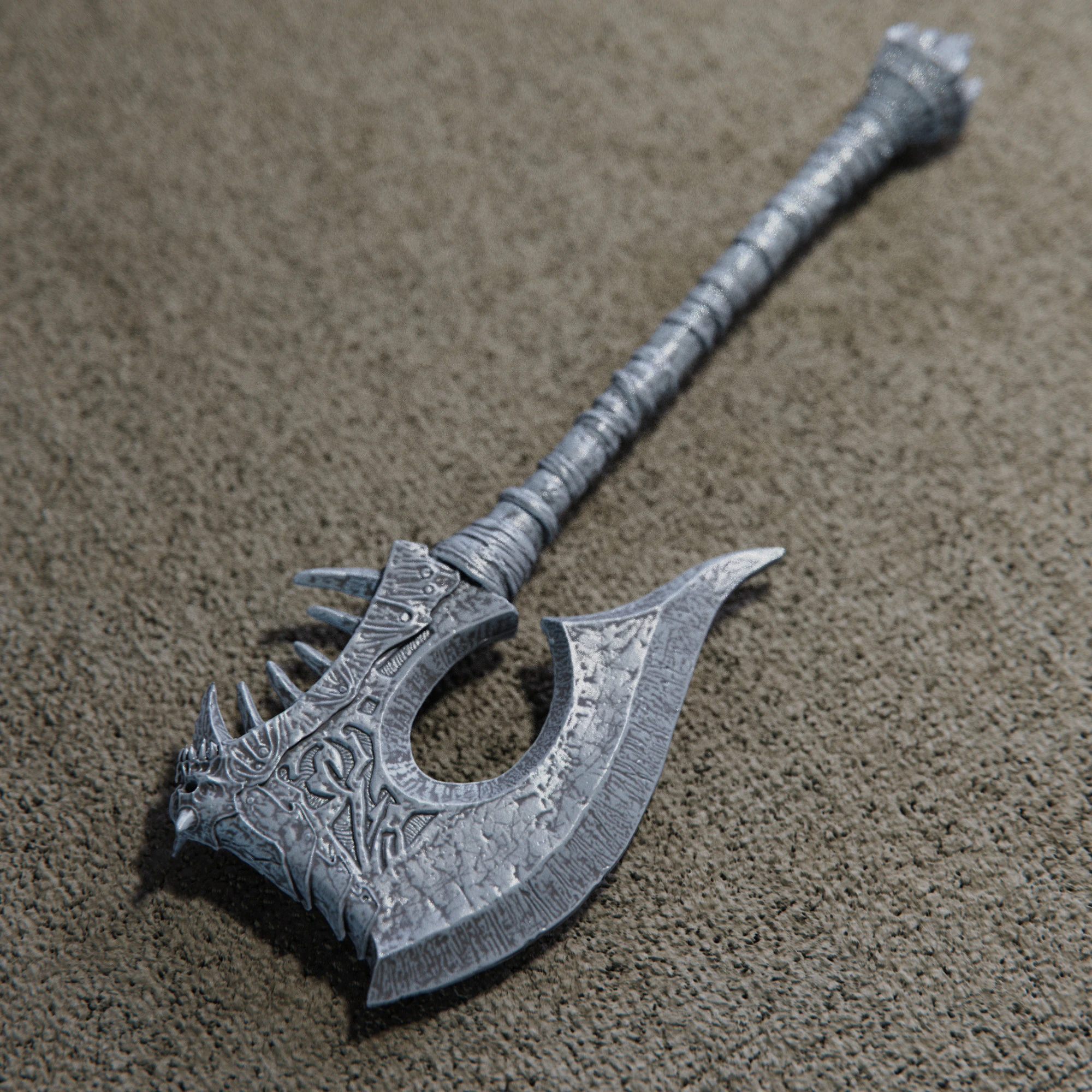 Handed axe 3D Print Model .c4d .max .obj .3ds .fbx .stl .blend 