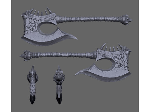 Handed axe 3Dプリントモデル