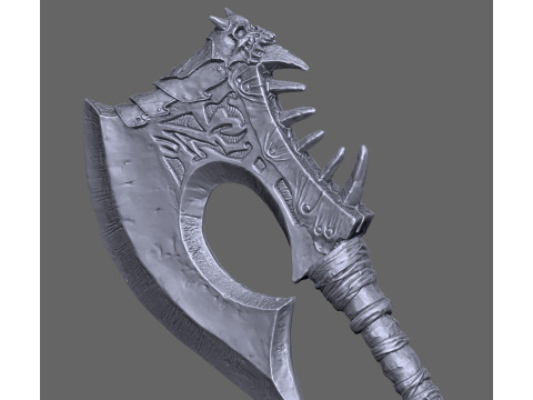 Handed axe 3Dプリントモデル