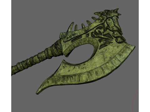 Handed axe 3Dプリントモデル