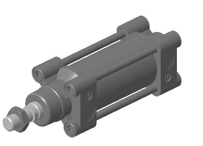 Pneumatic cylinder 3D Model .c4d .max .obj .3ds .fbx .stl .blend