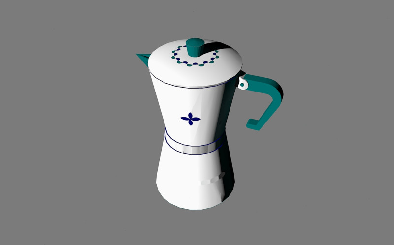 Caffettiera rotonda Modelo 3D .c4d .max .obj .3ds .fbx .stl .blend 
