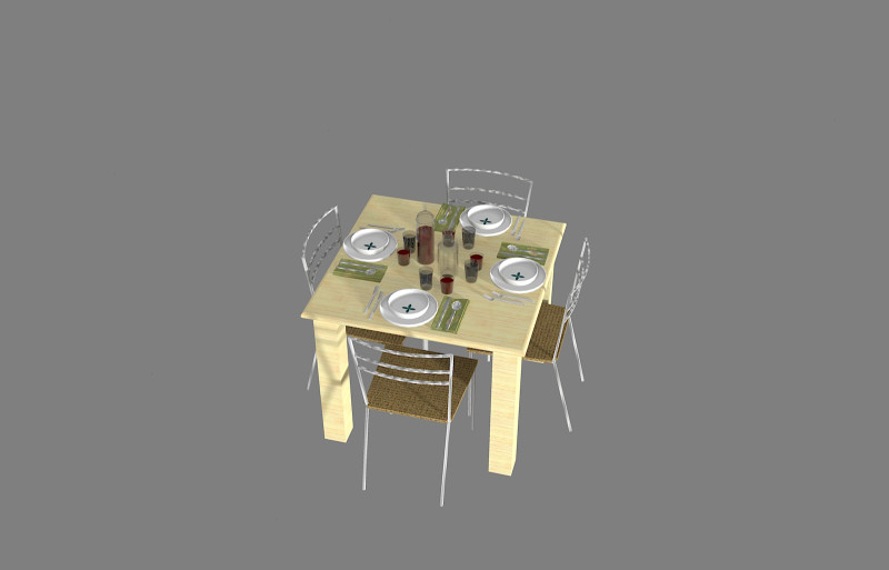 Tavolo apparecchiato-table 3D 模型 .c4d .max .obj .3ds .fbx .stl .blend 