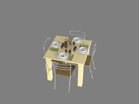 Tavolo apparecchiato 3D Модель