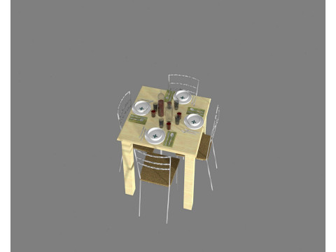 Tavolo apparecchiato-table 3D 模型