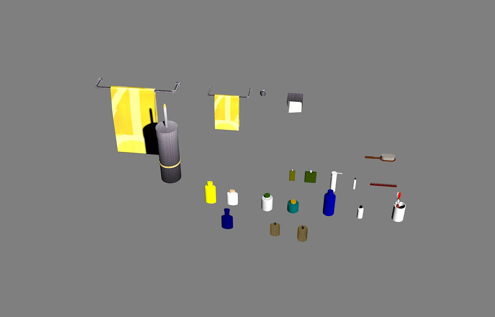 Accessori bagno- batroom accessories 3D Model .c4d .max .obj .3ds .fbx .stl .blend 