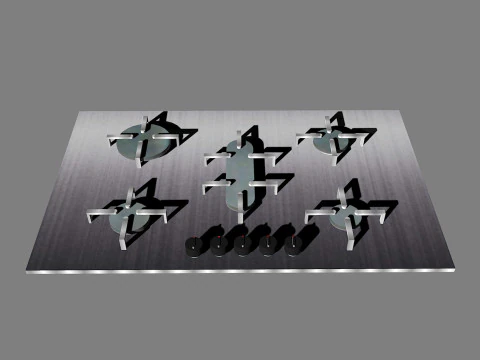 Placa de vitrocerámica piano Modelo 3D