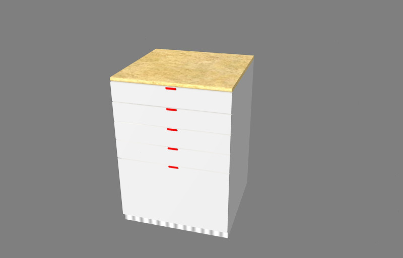 Cassetti60- chest of drawers 3D Модель .c4d .max .obj .3ds .fbx .stl .blend 
