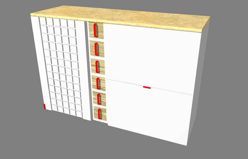 Pensile cucina-kitchen cabinet Modelo 3D .c4d .max .obj .3ds .fbx .stl .blend 