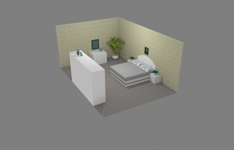 Camera da letto-room 3D 模型 .c4d .max .obj .3ds .fbx .stl .blend