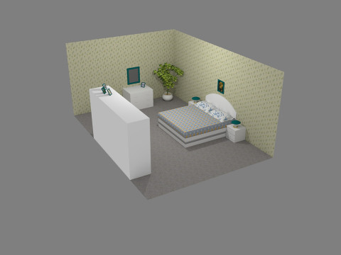 Camera da letto-room Modello 3D