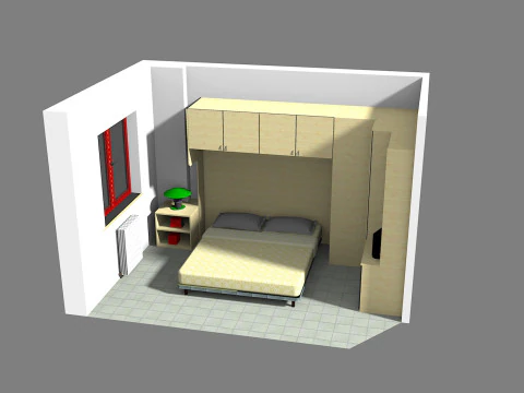 Cameretta-camera da letto Modello 3D