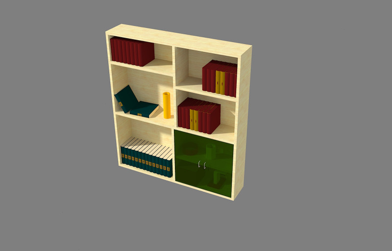 Libreria-bookshelf Model 3D .c4d .max .obj .3ds .fbx .stl .blend 