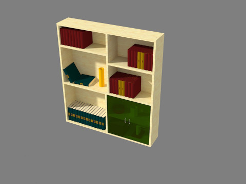 Libreria-bookshelf 3Dモデル