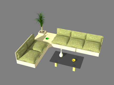 Salotto-living room 3D Модель