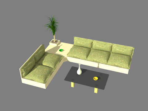 Salotto-oturma odası 3D Model