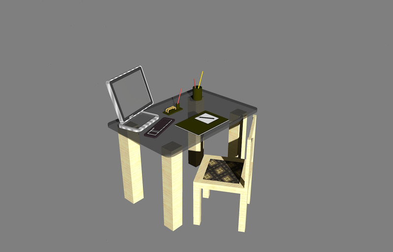Scrivania-desk 3D Model .c4d .max .obj .3ds .fbx .stl .blend 