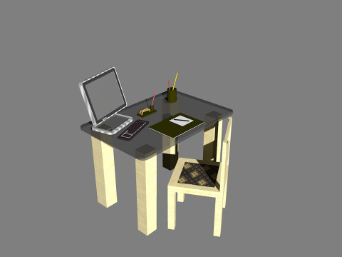 Scrivania-desk 3D मॉडल