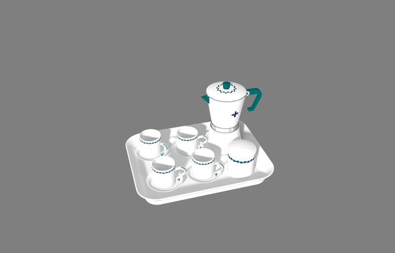 Set caff-coffee set Model 3D .c4d .max .obj .3ds .fbx .stl .blend