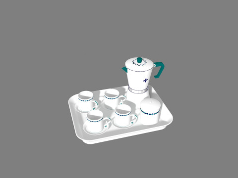 Set caff-coffee set 3D 模型