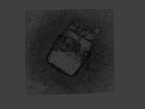 2 formats Low-poly destroyed car 8K Modèle 3D