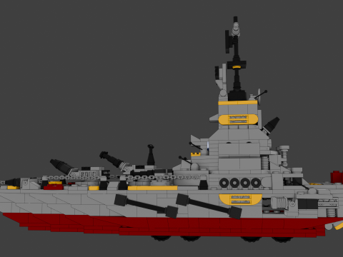 A large 3D ship with 136 separate s Model 3D