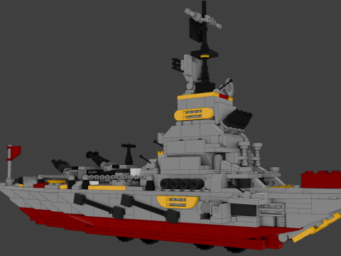 A large 3D ship with 136 separate s Model 3D