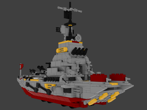 A large 3D ship with 136 separate s Model 3D