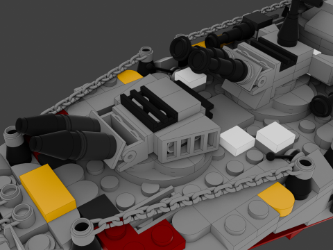 A large 3D ship with 136 separate s Model 3D