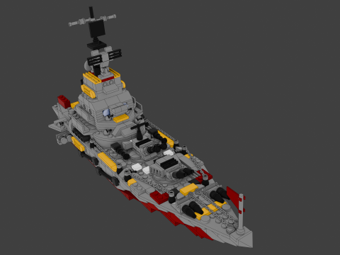 A large 3D ship with 136 separate s Model 3D