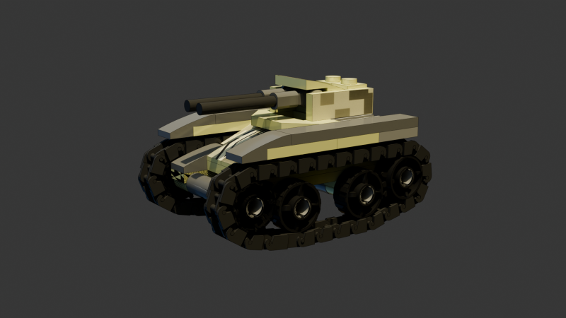 1 Model - A small Lego tank consisting of 125 individual s 3D 모델 .c4d .max .obj .3ds .fbx .stl .blend
