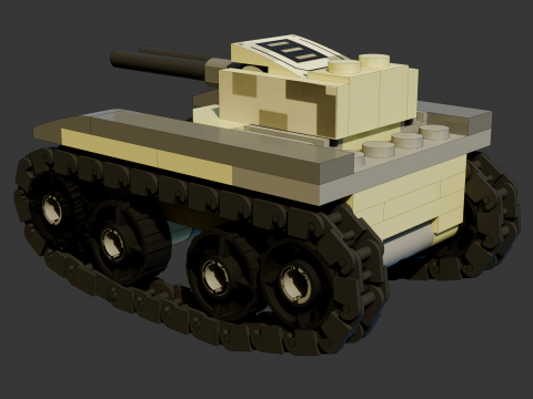 1 Model - A small Lego tank consisting of 125 individual s 3D 모델
